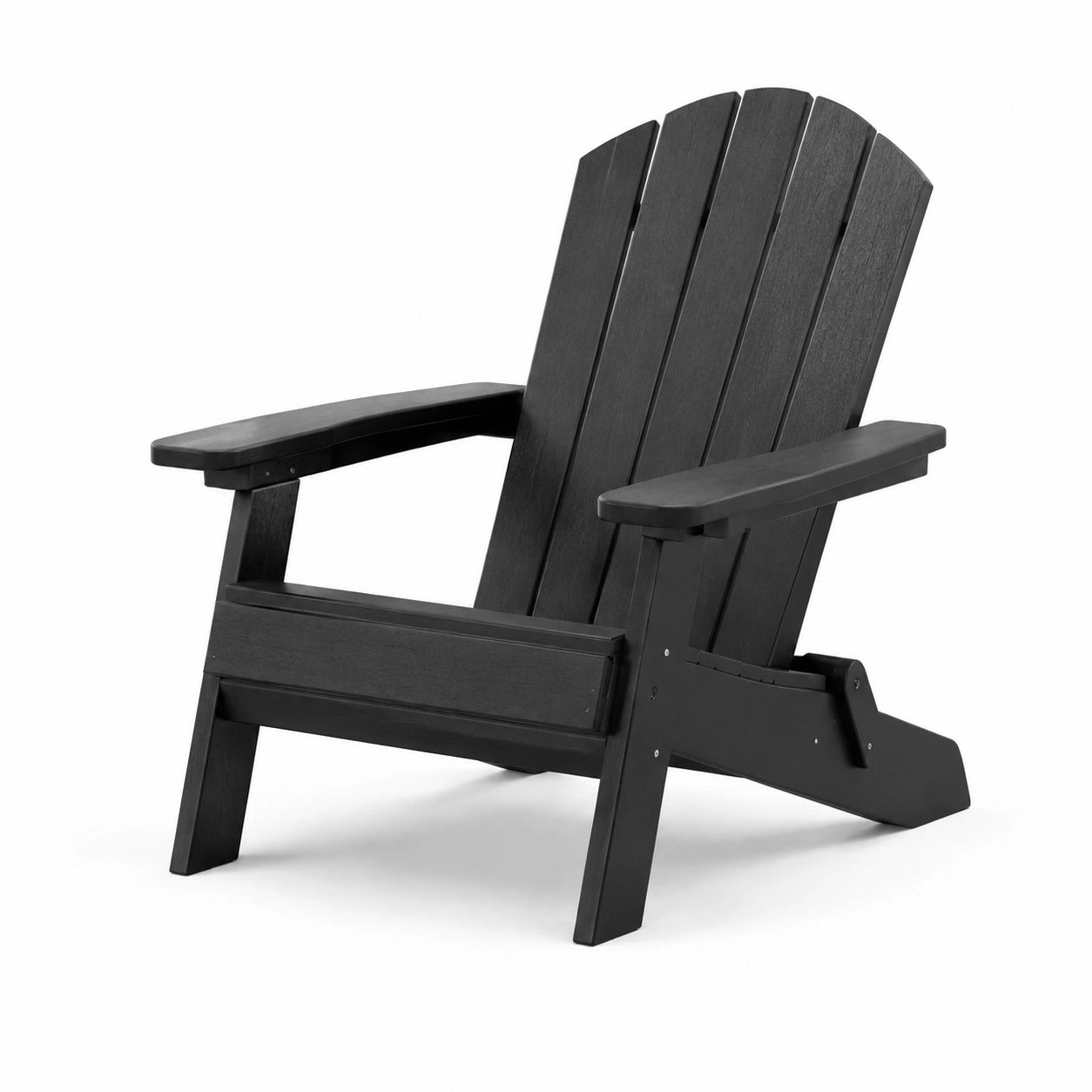 Sedia Adirondack in plastica nera 90x75x90 cm