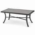 Tavolo rettangolare da giardino in metallo e ceramica 120x60x45 cm nero