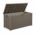 Baule da giardino in plastica 120x50x60 cm marrone