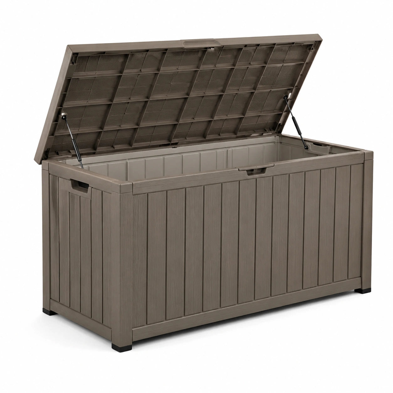 Baule da giardino in plastica 120x50x60 cm marrone