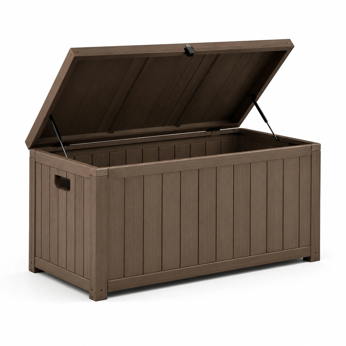 Cassapanca da Giardino in Plastica Marrone 120x56x63 cm
