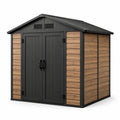 Casetta da giardino in plastica e legno 185x152x226 cm marrone e nero
