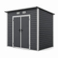 Capanno da giardino in acciaio zincato grigio con doppia porta 213x127x185 cm