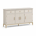 Credenza in legno e metallo bianca con 3 cassetti e 4 ante