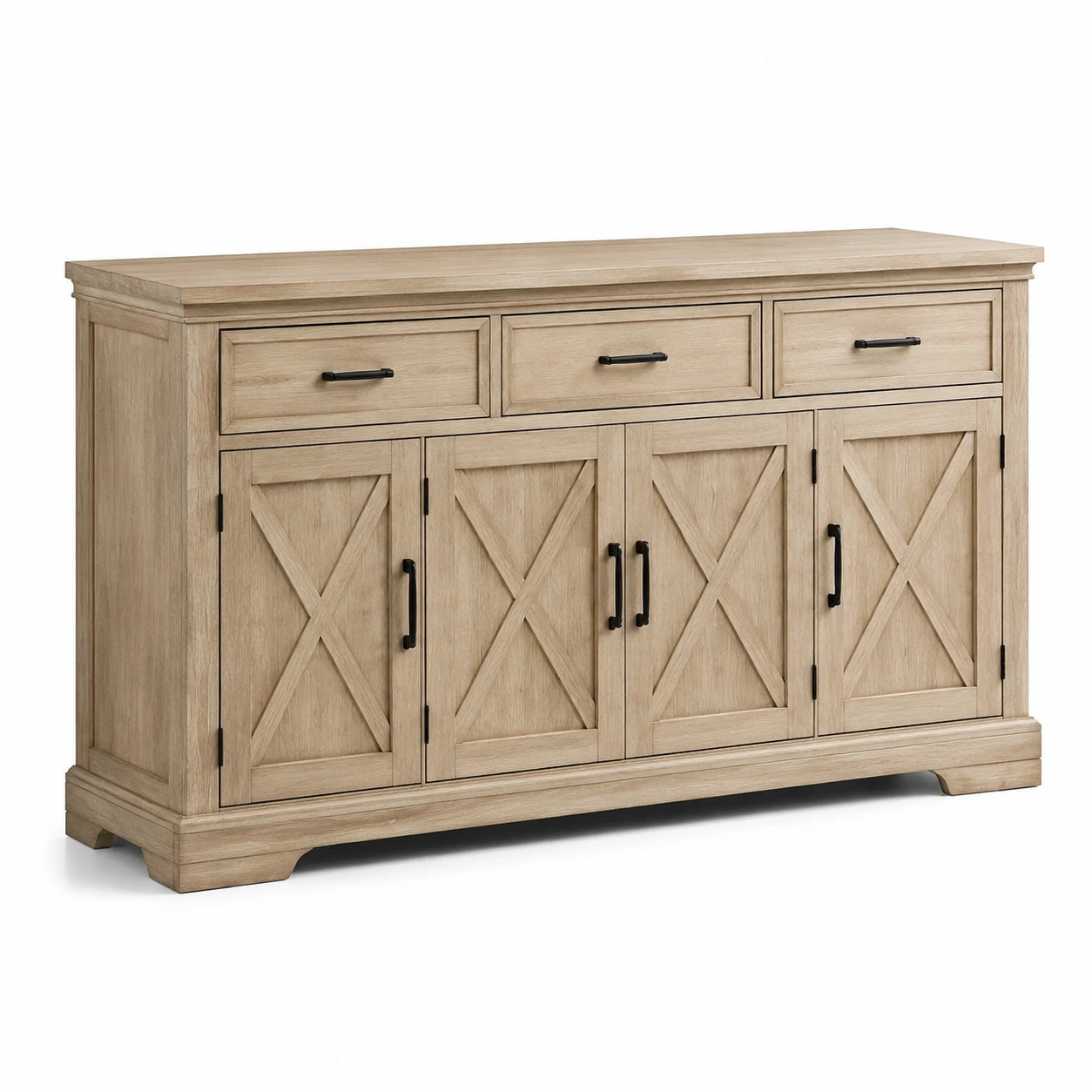 Credenza in legno massello con cassetti e ante