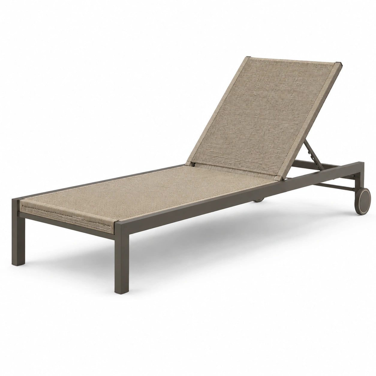 Lettino prendisole in alluminio e textilene grigio/beige 200x70x35 cm