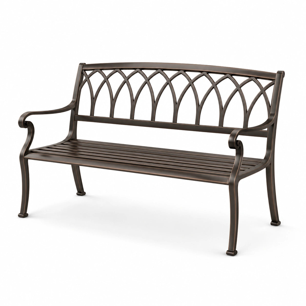 Panchina da giardino in alluminio marrone 125cm