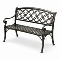Panchina da giardino in metallo nero 122x62x81 cm
